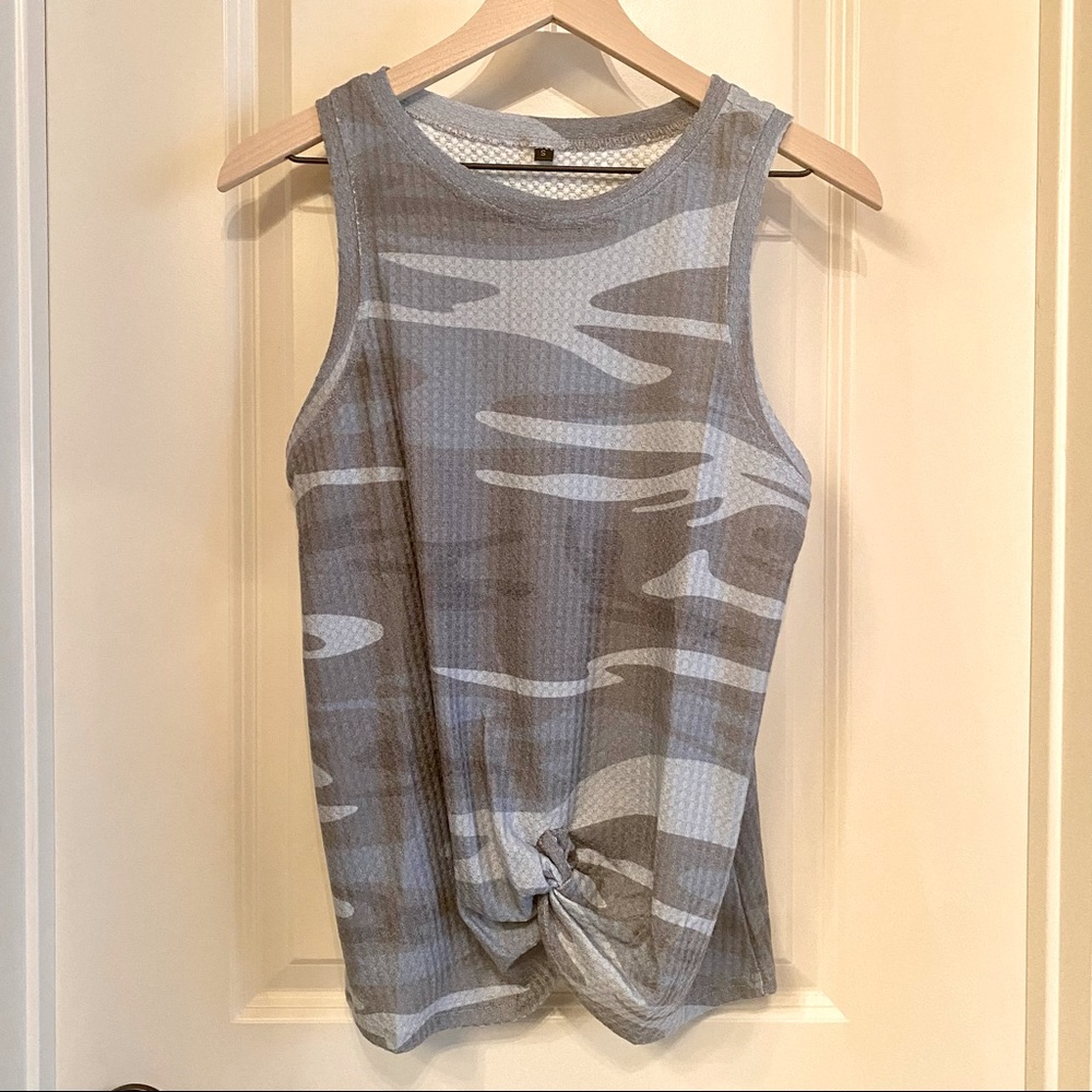 Gray/Blue Camo Tank Top (S)